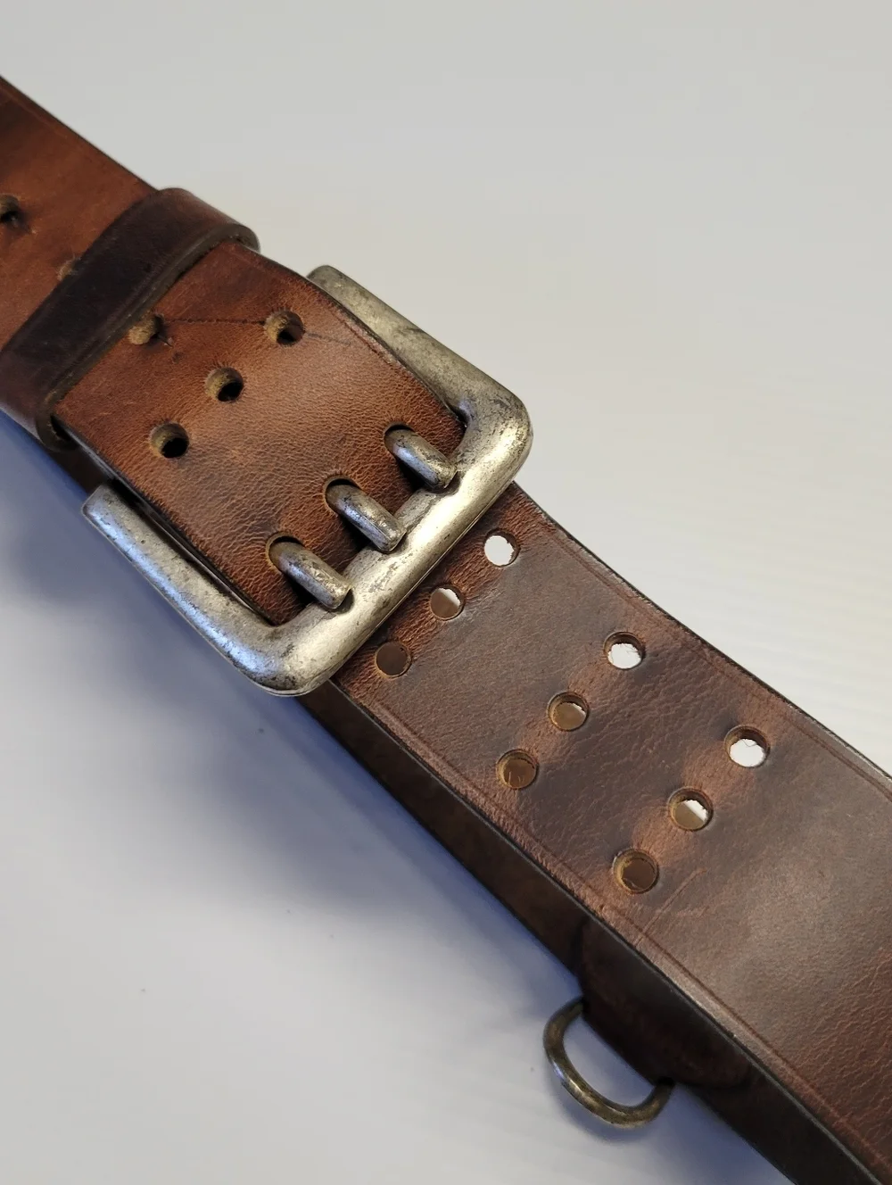 Vintage Another Line Inc Leather Belt Size 30 Made in USA Brown Cowhide Boho